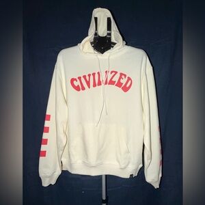 Civilized Off White Graphic Hoodie Medium